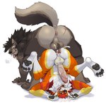 4_toes all_fours anal anal_penetration anthro anthro_on_anthro anthro_penetrated anthro_penetrating anthro_penetrating_anthro anus ball_tuft balls barazoku big_muscles big_penis biped black_sclera bodily_fluids butt cum cum_in_mouth cum_inside cum_on_butt cum_on_penis cum_on_self duo ejaculation facial_hair feet fluffy fluffy_tail fur genital_fluids genitals grey_body grey_fur hands-free humanoid_genitalia humanoid_penis looking_at_another looking_back looking_pleasured lying male male/male male_penetrated male_penetrating male_penetrating_male mane multicolored_body multicolored_fur muscular muscular_anthro muscular_male nude nude_anthro nude_male on_back open_mouth orange_body orange_fur pawpads penetration penile penile_penetration penis raised_tail rear_view red_body red_fur reverse_anvil_position ruff sex simple_background steamy_breath tail toes tongue tongue_out tuft upside_down white_background white_body white_fur yellow_body yellow_eyes yellow_fur mindnaughty bruno_(rossciaco) crowvy canid canine canis mammal wolf absurd_res hi_res