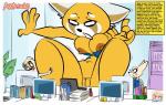 4_fingers anthro areola big_breasts black_nose blush body_size_growth breasts brown_nipples cellphone clothing computer electronics female fingers fur genitals group growth holding_object holding_phone huge_breasts laptop logo looking_at_another macro nipples nude phone pussy shocked size_transformation smartphone text torn_clothing transformation nafyo-toons aggretsuko sanrio anai_(aggretsuko) fenneko mina_draco retsuko ailurid badger canid canine canis domestic_dog fennec_fox fox japanese_badger mammal meles mustelid musteline red_panda true_fox 2019 artist_logo digital_media_(artwork) english_text hi_res story