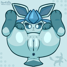 anus blue_body blue_eyes blue_fur butt ears_up eyelashes feet female feral fur genitals humanoid_genitalia humanoid_genitalia_on_feral humanoid_vulva humanoid_vulva_on_feral looking_at_viewer lying on_back paws presenting presenting_anus presenting_hindquarters presenting_vulva raised_paw simple_background soles solo tail thick_thighs vulva wide_hips pankatares nintendo pokemon canid canine eeveelution generation_4_pokemon glaceon mammal pokemon_(species) 1:1 digital_media_(artwork) low_res pixel_(artwork) signature