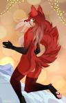 2017 anthro ashsky breasts butt canid canine crimson_emberpaw digital_media_(artwork) female fox fur genitals hair hi_res mammal nipples nude open_mouth paws piercing pussy solo
