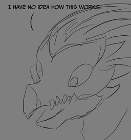 ambiguous_gender anthro beak dialogue feather_hair feathers pseudo_hair pupils sharp_teeth slit_pupils solo teeth text lady_ahiru halo_(series) i_have_no_idea_what_i'm_doing microsoft xbox_game_studios alien avian kig-yar scalie t'vaoan english_text hi_res meme monochrome sketch