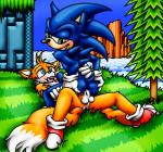 age_difference anal anal_penetration anthro anthrofied balls big_eyes big_head clothing duo erection footwear genitals male male/male male_penetrated male_penetrating male_penetrating_male multi_tail nude older_penetrated penetration penis sex shoes tail toony young happyanthro sega sonic_the_hedgehog_(series) miles_prower sonic_the_hedgehog canid canine eulipotyphlan fox hedgehog mammal 2017 absurd_res hi_res