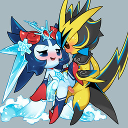 after_kiss anthro black_hair blue_body blue_eyes blue_hair blush bodily_fluids chibi clitoral_hood dancer_position duo eye_contact female flat_chested genital_fluids genitals hair half-closed_eyes leg_markings looking_at_another looking_pleasured male male/female markings narrowed_eyes on_one_leg open_mouth penetration penile penile_penetration penis_in_vagina romantic romantic_sex saliva saliva_string sex simple_background socks_(marking) standing tail tongue tongue_out vaginal vaginal_penetration water yellow_body tosx ponos_corp. the_battle_cats blizarena_(the_battle_cats) gigavolta alien elemental_creature pixie water_creature 1:1 digital_drawing_(artwork) digital_media_(artwork) hi_res