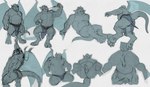 anthro belt bottomwear clothing genitals loincloth male nude penis solo wings brass_(artist) disney gargoyles broadway_(gargoyles) gargoyle 2012 sketch_page