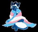 anthro bedding biped black_nose blanket ear_piercing eyes_closed eyewear flag flag_(object) glasses lgbt_pride male piercing pride_color_bedding pride_color_blanket pride_color_flag pride_colors simple_background sitting smile solo transgender_pride_colors transparent_background wearing_flag ailuranthropy canid canine canis domestic_dog mammal 2018 alpha_channel digital_media_(artwork)