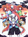 aftertale ambiguous_gender animated_skeleton bone chara_(undertale) clothed clothing comic flowey_the_flower frisk_(undertale) geno_sans_(aftertale) glitch gloves handwear heart_symbol human loverofpiggies male mammal not_furry papyrus_(undertale) sans_(undertale) scarf skeleton teeth text undead undertale undertale_(series)