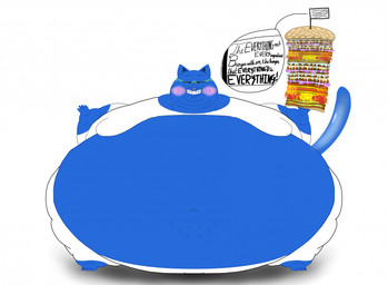 4_toes anthro barefoot belly belly_expansion big_belly biped black_inner_ear black_text blue_body blue_fur blush blush_stickers bottomwear burger burger_bun chubby_cheeks claws clenched_teeth clothed clothed_anthro clothed_male clothing dagwood_sandwich double_chin expansion exposed_belly eyewear feet flag food front_view fully_clothed fully_clothed_anthro fully_clothed_male fur glasgow_smile gluttony grin grinning_at_viewer huge_belly humanoid_feet humanoid_hands hyper hyper_belly immobile inner_ear_fluff looking_at_viewer male mascot midriff moobs morbidly_obese morbidly_obese_anthro morbidly_obese_male navel obese obese_anthro obese_male open_mouth open_smile overweight overweight_anthro overweight_male pancake pancake_stack pants pink_nose plantigrade raised_tail sandwich_(food) sesame_seed_bun sesame_seeds shadow shirt shoe_loss simple_background skin_folds smile smiling_at_viewer smirk smirking_at_viewer solo stack standing sunglasses tail teeth text toe_claws toes toony topwear tuft weight_gain white_background white_bottomwear white_clothing white_pants white_shirt white_topwear jbnero the_rippingtons jazz_cat domestic_cat felid feline felis mammal 2025 colored digital_drawing_(artwork) digital_media_(artwork) english_text flat_colors hi_res sketchbook_(artwork)