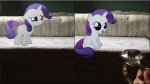 blue_eyes diamond_(gem) duo female feral gem hair happy horn ponies_in_real_life purple_hair ring sad sitting smile young macgrubor friendship_is_magic hasbro my_little_pony mythology rarity_(mlp) equid equine mammal mythological_creature mythological_equine unicorn 16:9 2013 comic hi_res widescreen