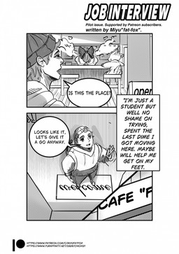 anthro crossgender dialogue duo female male male/female male_to_female navel obese overweight text transformation weight_gain wide_hips ruby_panda_(artist) miyu_fat_fox canid canine fox human mammal comic english_text hi_res monochrome url