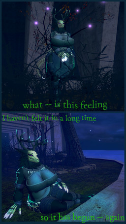 anthro curved_text dark dialogue female moody mystery native_american_clothing night particles plant reclining star thinking thoughtful_expression water generalbrainconsuminlet american_mythology garry's_mod indigenous_north_american_mythology mythology north_american_mythology wendigo 3d_(artwork) 9:16 comic digital_media_(artwork) hi_res