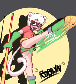 bottomwear clothing cosplay hair kick male mask shorts solo white_hair sonofan dc_comics robin_(dc) animal_humanoid cat_humanoid felid felid_humanoid feline feline_humanoid humanoid mammal mammal_humanoid 2023 digital_media_(artwork) hi_res