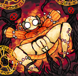 ambiguous_gender anthro anus big_breasts black_body blush blush_lines breasts butt clothing female floating group halo imminent_sex imminent_tentacle_sex legs_held_open machine orange_clothing pattern_clothing pearl_(rain_world) presenting presenting_hindquarters puffy_vulva restrained restrained_arms restrained_by_tentacles restrained_legs segmented_body spread_legs spreading striped_clothing stripes surrounded sweater sweater_vest tentacles topwear turtleneck_dress vest white_body wide_eyed scaliescum rain_world videocult sliver_of_straw_(rain_world) guardian_(rain_world) iterator_(rain_world) robot aliasing digital_media_(artwork) hi_res