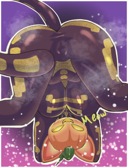 anthro big_breasts breasts butt clothed clothing female food for_a_head fruit looking_at_viewer plant pumpkin pumpkin_head simple_background solo spread_legs spreading tail text thick_thighs yairo epic_games fortnite spice_(fortnite) domestic_cat felid feline felis mammal object_head absurd_res digital_media_(artwork) hi_res