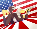 all_fours american_flag anthro arm_in_front arm_support arms_bent beak bent_legs big_breasts breasts brown_body calves_up canton claws desert_eagle feathers feet female flag flag_background forward_arm_support gun hand_on_arm hand_on_own_arm handgun holding_arm holding_gun holding_handgun holding_object holding_pistol holding_ranged_weapon holding_weapon huge_breasts looking_at_viewer non-mammal_breasts nude pistol raised_calf ranged_weapon smile solo tail talons toes united_states_of_america weapon spotty_the_cheetah jane_(spotty_the_cheetah) accipitrid accipitriform avian bald_eagle bird eagle sea_eagle 2012