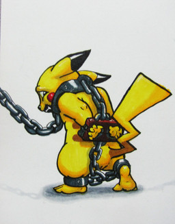 3_toes barefoot bdsm bondage bound captured chain chained collar cuff_(restraint) feet feral feral_bondage fully_bound gag gagged hands_behind_back leash nude plantigrade prisoner restrained restraints shackles soles solo stocks stuck tape toes trapped raptorroper nintendo pokemon generation_1_pokemon mammal pikachu pokemon_(species) hi_res