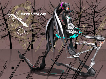 3_fingers black_bottomwear black_clothing black_shirt black_skirt black_topwear bone bone_arm bottomwear breasts brown_background clothing cosplay electronics female fingers grey_hair hair happy_birthday headphones long_arms long_hair looking_aside looking_back machine mechanical_arm medium_breasts not_furry plant pleated_skirt reflective_floor shirt simple_background skirt solo standing text three-quarter_view topwear tree twintails_(hairstyle) deino_(artist) vocaloid yamaha_corporation calne_ca hatsune_miku humanoid robot robot_humanoid 2009 3d_(artwork) 4:3 autodesk_3ds_max_(artwork) digital_media_(artwork) english_text full-length_portrait portrait