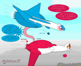animal_genitalia animal_penis blush boop cetacean_genitalia cetacean_penis cloud contact_onomatopoeia dialogue duo electricity erection female feral flying flying_sex frown genital_slit genitals hand_on_belly lightning looking_at_another male male/female onomatopoeia outside penis prehensile_penis scrunchy_face sex sky skyscape sound_effects tapering_penis text vulva conditional_dnp youllseemescarlett nintendo pokemon generation_3_pokemon latias latios legendary_pokemon pokemon_(species) hi_res