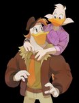 anthro cuddling duo male male/male smile mochii_lisa darkwing_duck disney ducktales ducktales_(2017) drake_mallard launchpad_mcquack anatid anseriform avian bird duck alpha_channel hi_res