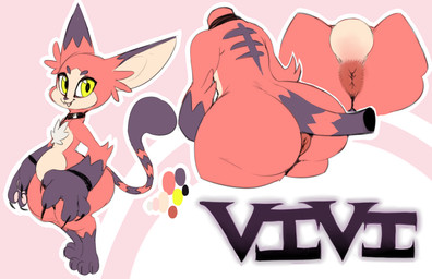 3_toes ambiguous_gender anthro anus anus_only arm_tuft back_markings belly big_anus big_butt big_ears butt butt_focus chest_tuft collar color_swatch countershade_face countershade_torso countershading cross_section cutaway cute_fangs ears_back eyebrows fangs featureless_crotch feet female fur grin huge_butt huge_thighs inner_ear_fluff long_tail looking_at_viewer markings multicolored_body multicolored_fur multicolored_tail orange_body orange_fur pawpads paws pivoted_ears presenting presenting_anus puffy_anus purple_body purple_fur rear_view semi-anthro shortstack shortstack_female simple_background smile solo striped_body striped_fur stripes tail tan_body tan_countershading teeth text thick_thighs toes tuft two_tone_tail wide_hips wristband yellow_eyes sunibee bandai_namco digimon fan_character vivi_(inline) digimon_(species) felid gatomon mammal 2017 digital_media_(artwork) english_text flat_colors full-length_portrait model_sheet multiple_images portrait