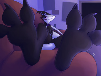 ambiguous_gender anthro claws feet foot_fetish foot_focus furniture looking_at_viewer lying on_back smile smirk sofa soles solo spread_toes toe_claws toes scalesack_(hex) nintendo pokemon dark_inteleon_(azerta56) generation_8_pokemon inteleon pokemon_(species) 4:3 absurd_res hi_res