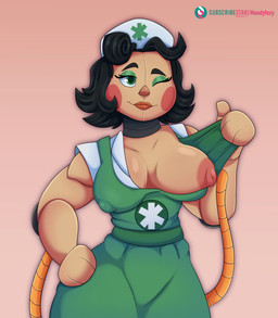 areola big_areola big_breasts black_hair breast_out breasts clothing curvy_figure eyelashes eyeshadow female flashing flashing_breasts glistening glistening_body glistening_breasts green_eyes green_eyeshadow hair hat headgear headwear light_body machine makeup medium_hair nipple_outline nipples not_furry nurse nurse_clothing nurse_hat nurse_headwear nurse_uniform one_eye_closed puffy_nipples robot_joints rosy_cheeks simple_background smile solo subscribestar_logo text thick_thighs uniform voluptuous voluptuous_female voluptuous_humanoid wide_hipped_female wide_hipped_humanoid wide_hips wink mandyfoxy five_nights_at_freddy's five_nights_at_freddy's:_secret_of_the_mimic scottgames subscribestar nurse_dollie_(fnaf) animatronic humanoid robot robot_humanoid 2026 artist_name digital_drawing_(artwork) digital_media_(artwork) hi_res watermark