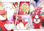 anthro bandai_namco breasts canid digimon digimon_(species) digital_media_(artwork) duo female fur guilmon hinata_sakamoto male male/female mammal red_body renamon scalie shaded yellow_body yellow_fur