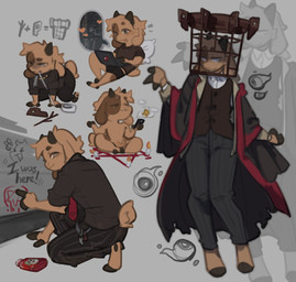 anthro candle clothed clothing cloven_hooves cosplay flaccid food formal_wear genitals hooves ketchup ketchup_bottle male meditation penis ritual simple_background smug solo standing kofenepei bloodborne fromsoftware sony_corporation sony_interactive_entertainment glace_(glaceiscoffee) micolash_(bloodborne) bovid caprine goat mammal hi_res