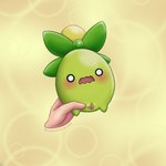 ambiguous_gender blush bodily_fluids disembodied_hand duo eyes_closed female female/ambiguous feral food fruit genitals green_body green_skin humanoid_hands interspecies leaf leaf_hair olive_(fruit) plant plant_hair pokephilia pseudo_hair pussy simple_background solo_focus shy_ayu nintendo pokemon elemental_creature flora_fauna generation_9_pokemon pokemon_(species) smoliv 1:1 hi_res
