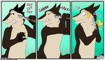 anthro cheese comic_panel cutting dairy_products food knife male pizza pizza_slice slice solo surprise surprised_expression tongue tongue_out thaismotosuwa edam_wedge sergal 2020 absurd_res comic hi_res meme