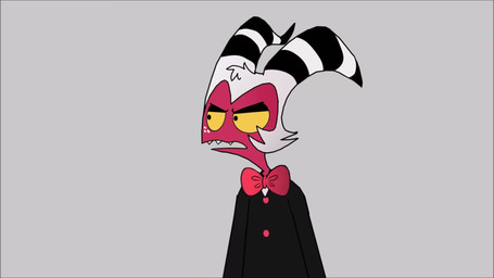 anthro bow_tie clothed clothing dialogue duo female fingers fur gesture grey_background hand_gesture horn humor looking_at_viewer male open_mouth pointing shadow sharp_teeth sign simple_background standing teeth text white_background yellow_sclera unknown_artist cartoon_network disney hellaverse helluva_boss the_grim_adventures_of_billy_and_mandy zootopia judy_hopps moxxie_(helluva_boss) nick_wilde canid canine demon fox humanoid imp lagomorph leporid mammal rabbit 16:9 2d_animation animated hi_res high_framerate meme short_playtime sound video widescreen