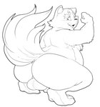 anthro balls belly big_belly butt genitals humanoid_hands male overweight overweight_male penis simple_background solo white_background gumcrate incubus! ink_incuberia canid canine mammal 2019 hi_res monochrome