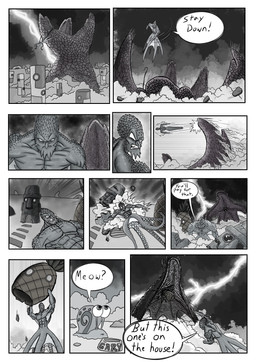 anthro blood bodily_fluids building detailed_background dialogue feral house macro male muscular muscular_male nude outside size_difference speech_bubble teeth tentacles text violence stillinthesimulation nickelodeon spongebob_squarepants gary_the_snail patrick_star squidward_tentacles aquatic_gastropod asterozoan cephalopod echinoderm gastropod marine mollusk sea_snail snail starfish absurd_res comic hi_res