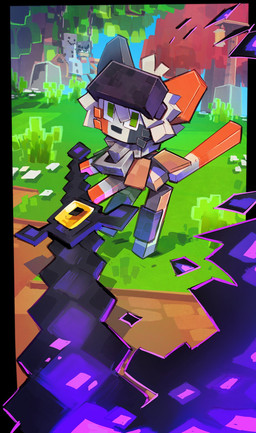 calico_pattern detailed_background grass green_eyes holding_melee_weapon holding_object holding_sword holding_weapon melee_weapon multicolored_body outside plant sky snowman standing sword tail toony tree weapon foresttherotten microsoft minecraft mojang xbox_game_studios mammal 2025 detailed digital_media_(artwork) digital_painting_(artwork) full-length_portrait hi_res painting_(artwork) portrait