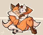 anthro balls barazoku blue_eyes blush duo feet fur genitals hindpaw hug hugging_another hugging_from_behind looking_at_another male male/male multicolored_body multicolored_fur muscular muscular_anthro muscular_male nude orange_body orange_eyes orange_fur paws pecs romantic romantic_couple tail tasteful_nudity white_body white_fur pinumontbalou epic_games fortnite fennix_(fortnite) volpez_(fortnite) arctic_fox canid canine canis fox mammal red_fox true_fox hi_res brother_(lore) brothers_(lore) incest_(lore) sibling_(lore)