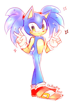 alternate_hairstyle anthro biped blue_body blue_fur clothing double_v_sign footwear fur gesture gloves green_eyes hand_gesture handwear male pigtails shoes simple_background smile solo standing v_sign white_background spacecolonie sega sonic_the_hedgehog_(series) sonic_the_hedgehog eulipotyphlan hedgehog mammal 2015