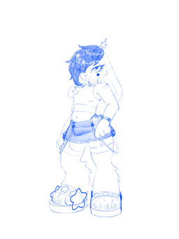 animal_ears anthro armwear bangs belt big_feet biped blue_line_art bottomwear bracelet breasts cheek_markings choker claws clothing collar crop_top crown eyelashes facial_markings feet female female_anthro female_focus footwear fur hair hair_over_eye half-closed_eyes hand_on_hip head_markings headgear jewelry long_ears long_hair looking_at_viewer markings midriff miniskirt narrowed_eyes necklace paws rabbit_ears sandals shirt shoes shoes_on simple_background skirt sleeveless_shirt small_breasts smile smirk smug solo standing star_(marking) star_(shape) star_clothing star_print suspenders tail toe_claws toes topwear white_background wristband melody_maku intent_the_bunny lagomorph leporid mammal rabbit 3:4 colored_line_art digital_drawing_(artwork) digital_media_(artwork) hi_res line_art monochrome sketch