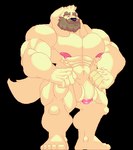 abs anthro barazoku beard big_muscles clothing facial_hair feet genital_piercing genitals hair huge_muscles humanoid_genitalia humanoid_penis idle_animation legwear long_ears male moobs muscular muscular_anthro muscular_male nipples penis penis_piercing piercing solo tail thigh_highs weapon morinetsu mugen apollo_(vectorbeaver canid canine canis domestic_dog mammal animated digital_media_(artwork) loop low_res pixel_(artwork) pixel_animation short_playtime