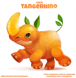 ambiguous_gender feral food fruit green_eyes humor leaf orange_body plant pun simple_background solo tangerine_(fruit) text visual_pun walking white_background piper_thibodeau elemental_creature flora_fauna food_creature living_fruit mammal rhinoceros digital_media_(artwork) digital_painting_(artwork) english_text painting_(artwork) url