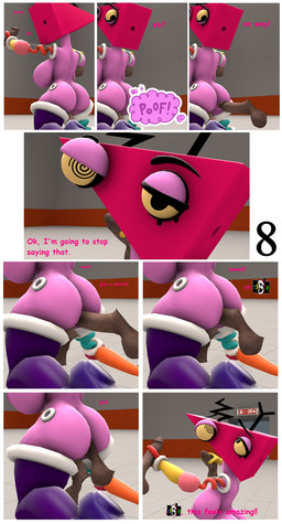 4th_wallbreak anal anal_penetration big_breasts big_butt black_eyes breaking_the_fourth_wall breasts brown_genitals brown_penis butt caine_censorship censor_bar censored_speech censored_text claws clothing deep_penetration dialogue disembodied_penis floating for_a_head genitals gloves grawlixes hand_on_penis handwear laboratory legwear looking_at_viewer looking_pleasured looking_up male multi_genitalia multi_penis natural_breasts on_ground onomatopoeia penetration penis pink_body pink_head poof_effect purple_clothing purple_legwear purple_stockings rear_view red_claws solo sound_effects stockings text thick_thighs vaginal vaginal_penetration wide_hips yellow_clothing yellow_eyes yellow_gloves yellow_handwear 5naptrap buhonero75_(modeler) glitch_productions the_amazing_digital_circus zooble_(tadc) animate_inanimate humanoid living_toy object_head 2025 3d_(artwork) absurd_res censored comic comic_sans digital_media_(artwork) english_text hi_res source_filmmaker_(artwork) nonbinary_(lore)