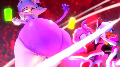 anthro armor armwear ass_clapping big_breasts big_butt bodysuit boots bottom_heavy bracelet breastplate breasts butt clothing covering covering_ears dress elbow_gloves eyeshadow female footwear forehead_gem fur gem gloves glowing glowing_eyes green_eyes group hair handwear huge_butt jewelry legwear leotard looking_back macro makeup music orange_eyes panties pink_body ponytail purple_body shaking_butt shockwave shoes size_difference skinsuit sol_emerald tail tan_body thick_thighs thigh_boots thigh_highs tight_clothing trio twerking underwear white_body white_fur wings prevence sound_warning sega sonic_the_hedgehog_(series) amy_rose blaze_the_cat rouge_the_bat bat domestic_cat eulipotyphlan felid feline felis hedgehog mammal 16:9 3d_(artwork) 3d_animation animated digital_media_(artwork) high_framerate short_playtime sound video widescreen