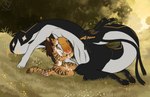 anthro anthro_on_feral bestiality bodily_fluids breasts cum duo fellatio female feral forest forest_background genital_fluids genitals handjob male male/female nature nature_background oral penile penis plant sex size_difference tree halanari mythology dragon felid mammal mythological_creature mythological_scalie pantherine scalie tiger hi_res