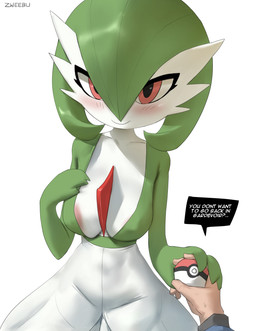 ambiguous_gender areola biped breasts clothed clothing dialogue eyelashes female looking_at_viewer medium_breasts not_furry pink_areola pupils simple_background smile speech_bubble text thick_thighs white_body zweebu nintendo pokemon gardevoir generation_3_pokemon humanoid pokemon_(species) absurd_res english_text hi_res