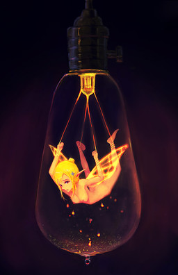 bdsm breasts captured female glowing light_bulb not_furry small_breasts solo ikelag fairy humanoid