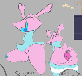 ambiguous_penetration anthro butt clothing female genitals happy legwear pattern_clothing pattern_legwear pattern_stockings paws penetration sex simple_background solo stockings striped_clothing striped_legwear striped_stockings stripes text thick_thighs vulva poundfulpanda deltarune undertale_(series) darkner virovirokun 2023 colored_sketch digital_media_(artwork) english_text sketch