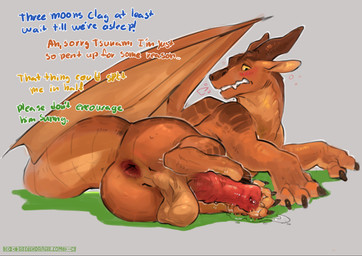 animal_genitalia animal_penis anus autofootjob balls blush bodily_fluids butt caught_in_the_act caught_masturbating claws dialogue equine_genitalia equine_penis erection fangs feet feral finger_claws foot_fetish foot_play genital_fluids genitals horn lying male male_feral masturbation membrane_(anatomy) membranous_wings offscreen_character on_side penile penile_masturbation penis pent_up precum presenting presenting_anus simple_background solo tail teeth text toe_claws wings redishdragie mythology wings_of_fire clay_(wof) dragon mudwing_(wof) mythological_creature mythological_scalie scalie english_text hi_res shaded