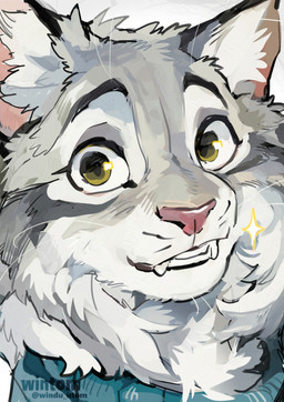 anthro clothing green_clothing green_sweater green_topwear male simple_background smile smirk solo sweater three-quarter_view topwear white_background yellow_eyes windwttom disney zootopia pawbert_lynxley canada_lynx felid feline lynx mammal absurd_res headshot_portrait hi_res portrait watermark