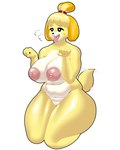 animal_crossing anthro big_breasts breasts breath canid canine canis domestic_dog female fur genitals hi_res isabelle_(animal_crossing) mammal nintendo nipples nude panting pussy shih_tzu solo tail tail_motion tailwag thick_thighs thugji3 tongue tongue_out toy_dog yellow_body yellow_fur