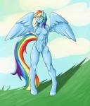 2014 abs anthro anthrofied equine feathers female friendship_is_magic fur hair mammal multi-colored_hair muscles my_little_pony navel nude pegasus pink_eyes rainbow_dash_(mlp) rainbow_hair signature smile solo standing theimmolatedpoet thick_thighs thighs wings
Rating: Questionable
Score: 1
User: Sekarus
Date: January 22, 2014