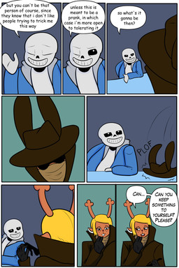 anthro bone clothing coat convenience_store disguise duo female hat headgear headwear male skeleton store topwear arcatech deltarune undertale_(series) noelle_holiday sans_(undertale) humanoid hi_res tagme