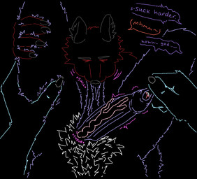 5_fingers ambiguous_gender anthro ball_suck balls balls_in_mouth biped black_background black_body black_claws black_ears black_fur black_nose blue_body blue_fur bodily_fluids body_hair claws dialogue duo erection eyes_closed fingers first_person_view foreskin foreskin_play foreskin_pull fur genital_fluids genitals glans grey_body grey_fur hair hairy_balls hand_on_leg hand_on_thigh humanoid_genitalia humanoid_penis inner_ear_fluff male male/ambiguous motion_lines nude onomatopoeia oral penis pink_glans precum pubes purple_body purple_fur purple_penis red_body red_fur saggy_balls sex simple_background sound_effects speech_bubble sucking text throbbing throbbing_penis tuft vein veiny_penis white_body white_fur white_hair rodin rodin_(character) canid canine canis domestic_cat felid feline felis mammal wolf 2021 aliasing digital_media_(artwork) english_text line_art sketch